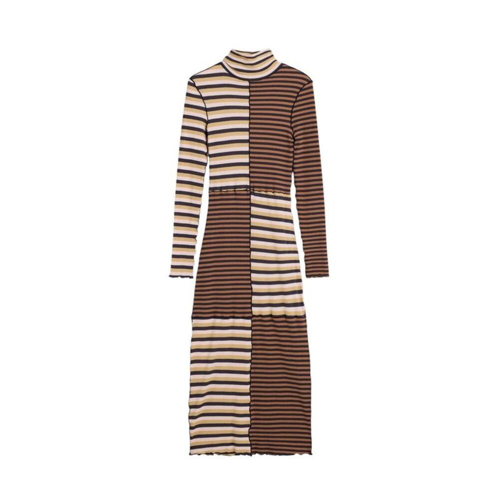 Desigual Brown Cotton Long Women's Dress